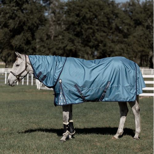 Equinavia Thunder360 Detachable Neck Heavy Weight Turnout Blanket 300g - Bluestone Blue
