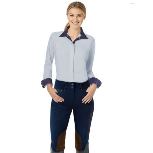 Romfh Women's Bella Denim 2 Button Knee Patch Euro Seat Breeches - Classic Dark Denim