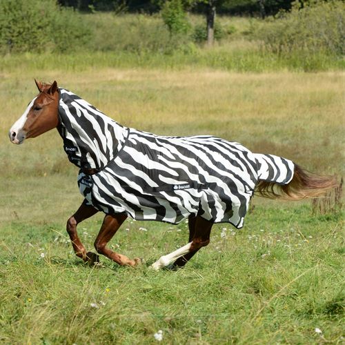 BARGAIN BARN: Bucas Buzz Off Full Neck Fly Sheet - 81 - Zebra