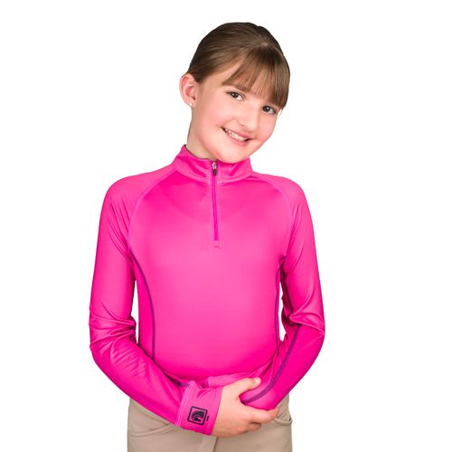 Romfh Kids' Core Half Zip Long Sleeve Solid Sun Shirt - Rose Violet