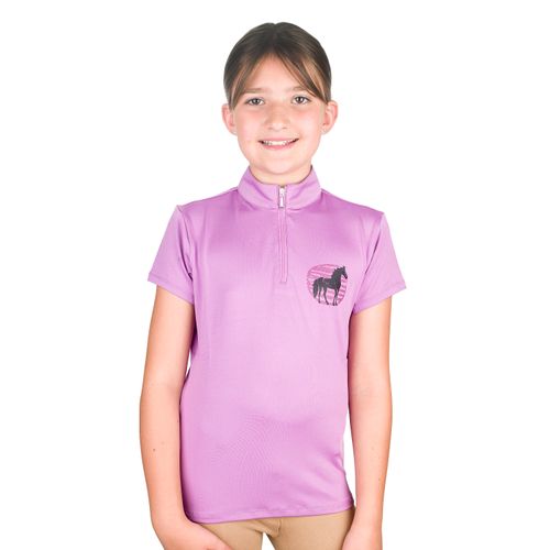 Equistar Kids' Short Sleeve 1/4 Zip Sun Shirt - Lilac