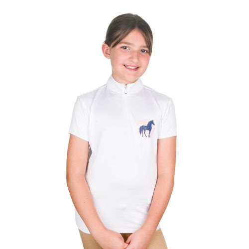 Equistar Kids' Short Sleeve 1/4 Zip Sun Shirt - White