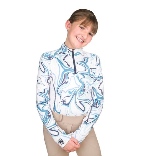 Romfh Kids' 1/4 Zip Long Sleeve Print Sun Shirt - Swirled Marble
