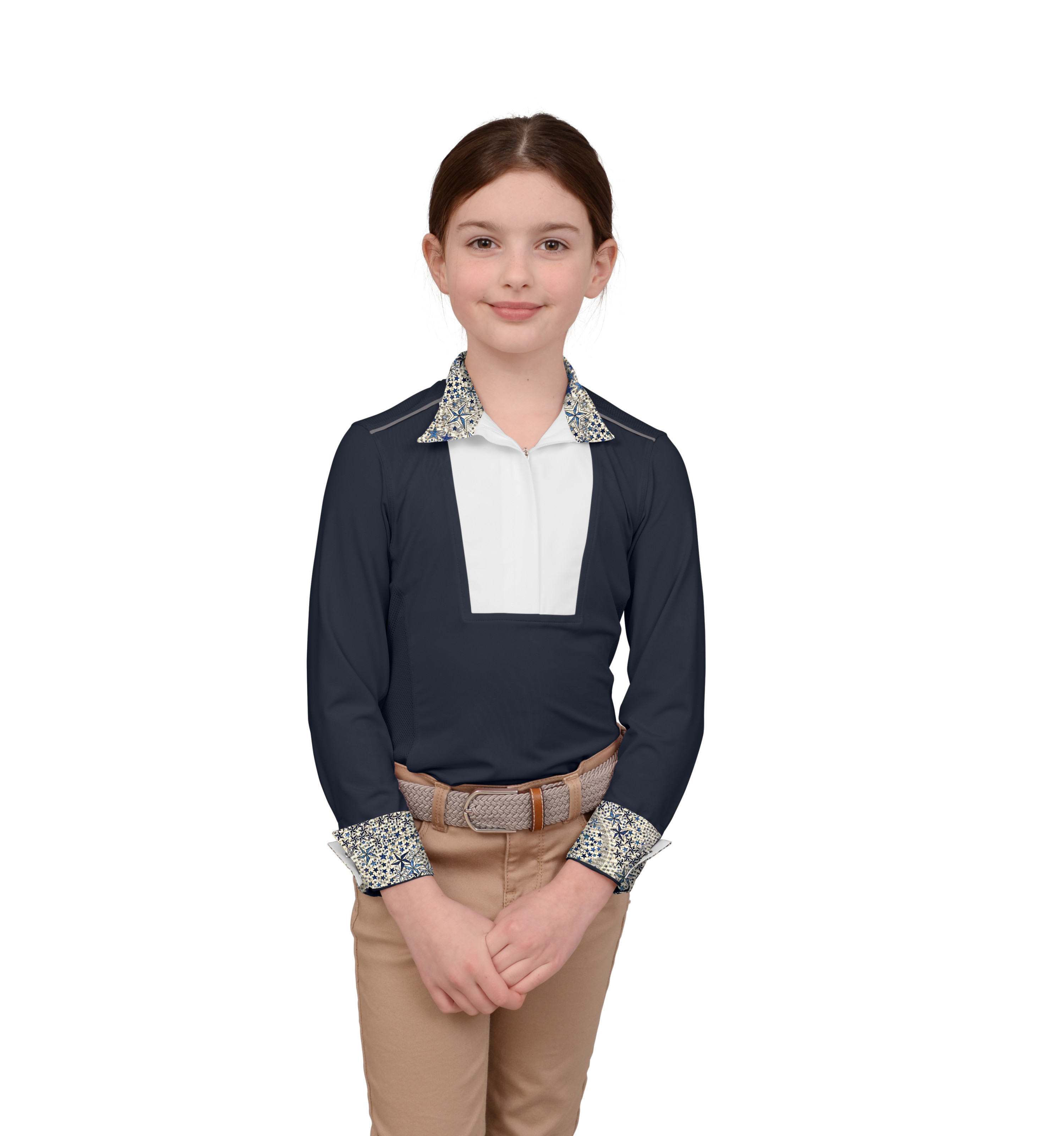 Chemise Fille Chestnut Bay SkyCool Liberty – Manches Courtes, Blanche – Modèle CB8050Y