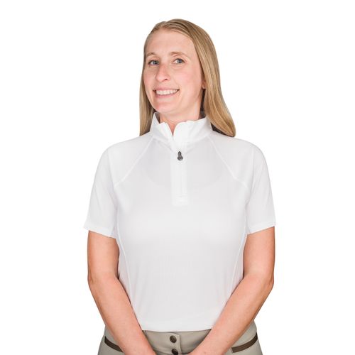 Ovation Women's Core Half Zip Short Sleeve Sun Shirt - White/White