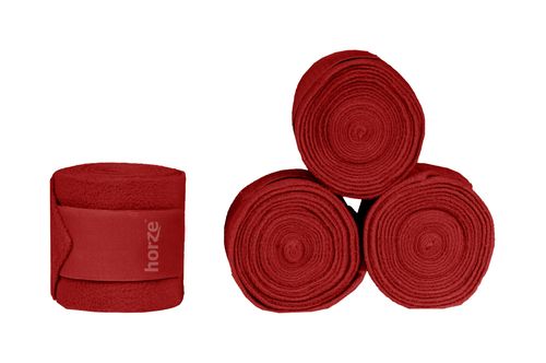 READY TO SHIP: Horze Embrace Fleece Bandages 4 Pack - One Size - Chili Pepper Red
