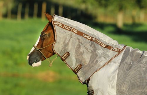 READY TO SHIP: Rambo Protector Neck Cover - Small - Oatmeal/Brown/Oatmeal