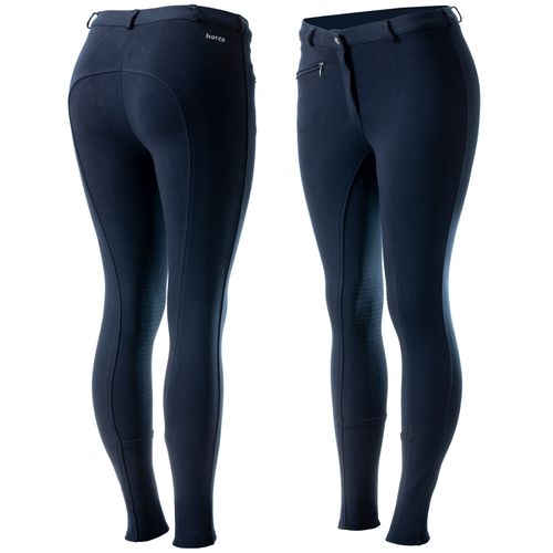 READY TO SHIP: Horze Women's Active Knee Patch Breeches - EU 36/US 24 - Peacoat Dark Blue