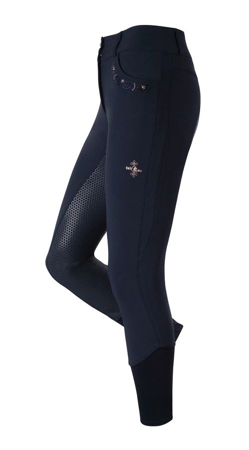 READY TO SHIP: Fair Play Women's Rose Gold Daisy Chic Full Seat Breeches - EU 36/US 24 - Navy