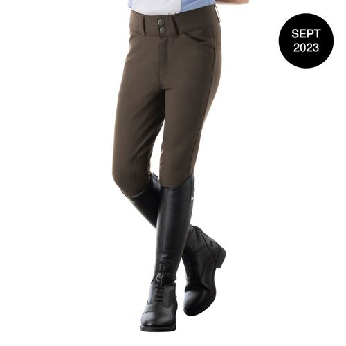 READY TO SHIP: Equinavia Kids' Tuva Knee Patch Breeches - 10 - Mushroom Brown