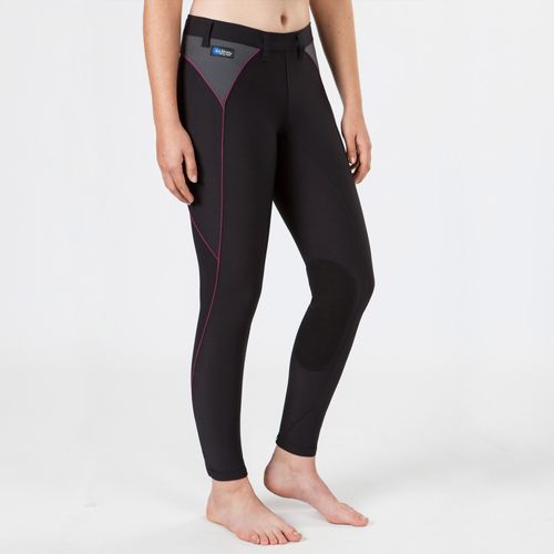 READY TO SHIP: Irideon Women's Issential Pipeline Knee Patch Tights - Medium - Black/Raspberry