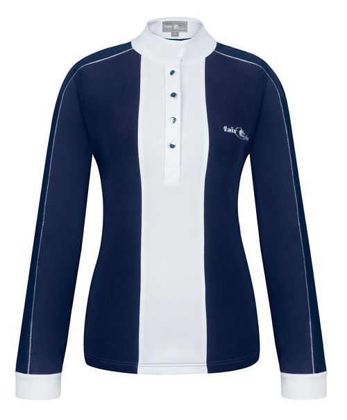 READY TO SHIP: Fair Play Women's Claire Long Sleeve Competition Shirt - EU 34/US 4 - Navy/White
