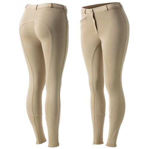 READY TO SHIP: Horze Women's Active Knee Patch Breeches - EU 42/US 30 - Tan