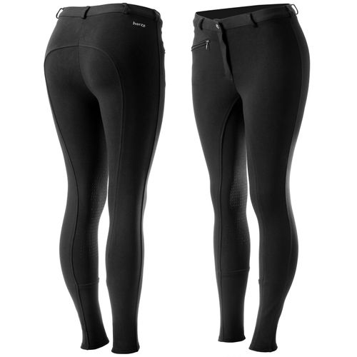 READY TO SHIP: Horze Women's Active Knee Patch Breeches - EU 40/US 28 - Black