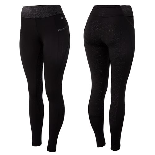 READY TO SHIP: Horze Women's Tights w/Black Glitter - EU 40/US 28 - Black