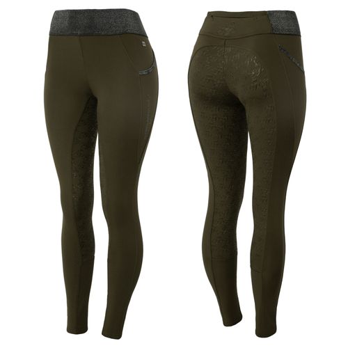 READY TO SHIP: Horze Women's Tights w/Black Glitter - EU 40/US 28 - Brown