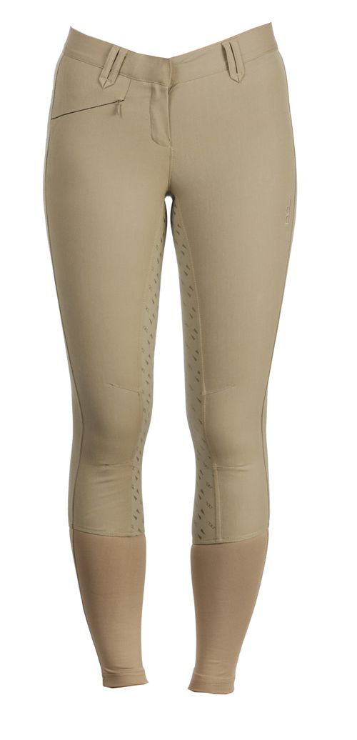 READY TO SHIP: Alessandro Albanese Kids' Silicon Full Seat Breeches - 22 - Tan