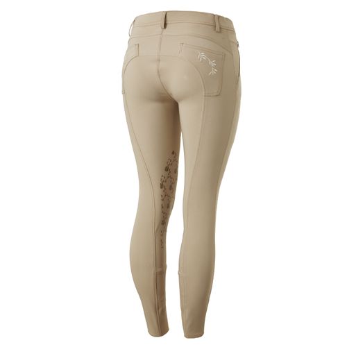 READY TO SHIP: Horze Women's Kaitlin Knee Patch Breeches - EU 38/US 26 - Plaza Taupe Light Brown