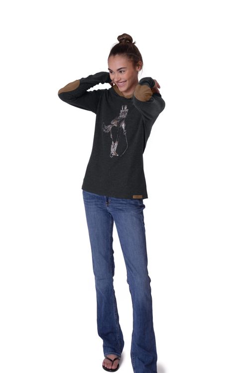 READY TO SHIP: Chestnut Bay Women's Rider Lounge Hoodie - Large - Almost Black Artful Dodger