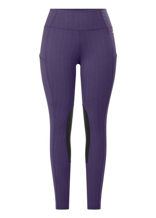 Kerrits Women's Fleece Lite II Knee Patch Tights - Huckleberry Herringbone