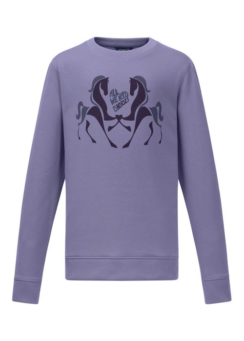 Kerrits Kids' All We Need Is Horses Sweatshirt - Violet Dawn