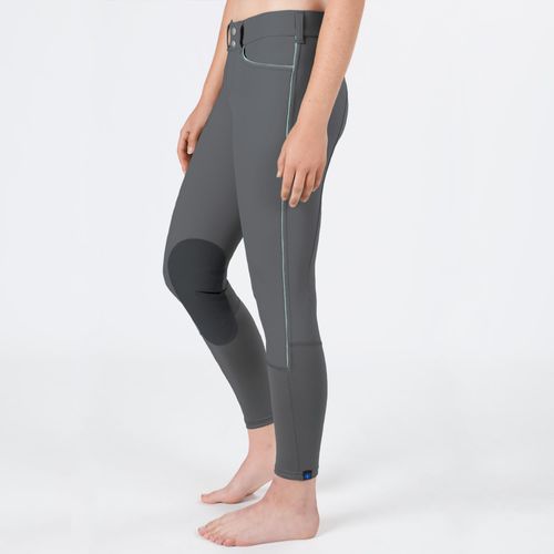 READY TO SHIP: Irideon Women's Hampshire TechFleece Knee Patch Breeches - 24 - Graphite/Mint