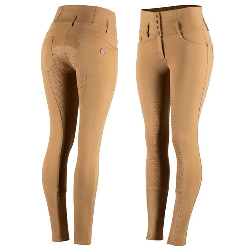 OPENBOX: Horze Women's Tara Full Seat Breeches - EU 38/US 26 - Tobacco Brown
