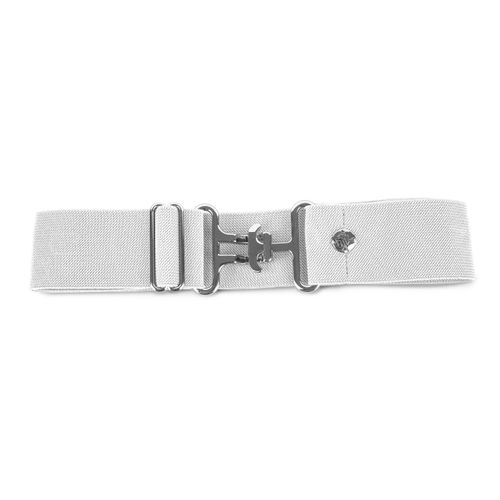 OPENBOX: Ovation Women's Fits All Elastic Webbed Belt - One Size - White