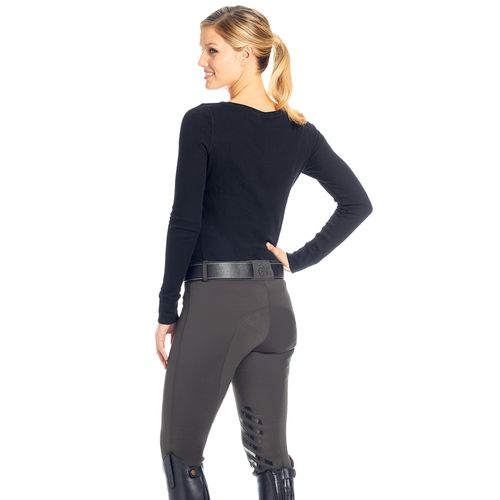 OVERSTOCK: Ovation Kids' Winter GripTec Knee Patch Tight - X Large - Charcoal/Black