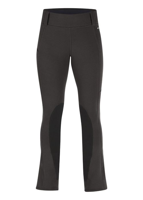 BARGAIN BARN: Kerrits Women's Sit Tight Wind Pro Knee Patch Bootcut Tights - X Small Regular - Black