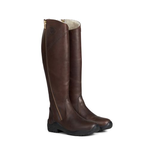 BARGAIN BARN: Horze Women's Aspen Winter Tall Boots - 37 Short Wide - Dark Brown
