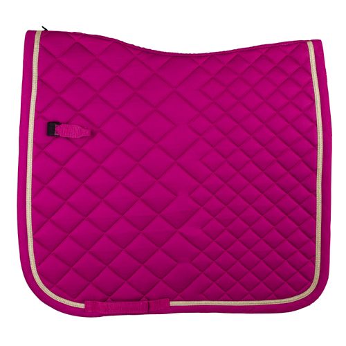 Romfh Glitter Trim Dressage Pad - Berry Sorbet/Gold Trim