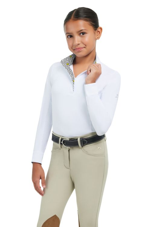 RJ Classics Kids' Tori Jr Long Sleeve Show Shirt - White/Smiley