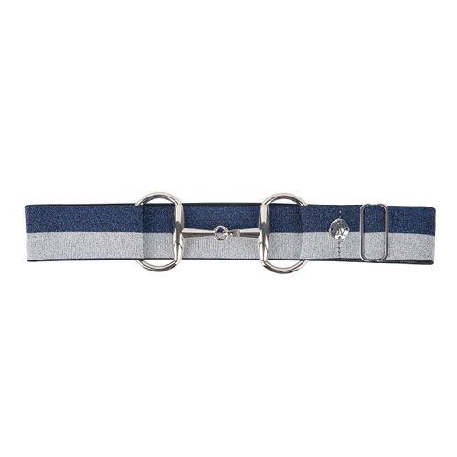 Ovation Women's Bit Buckle Glitter Belt - Navy Silver Sparkle