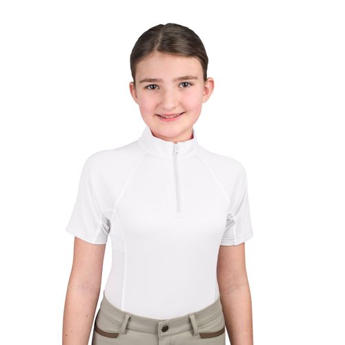 Ovation Kids' 1/4 Zip Short Sleeve Sun Shirt - White