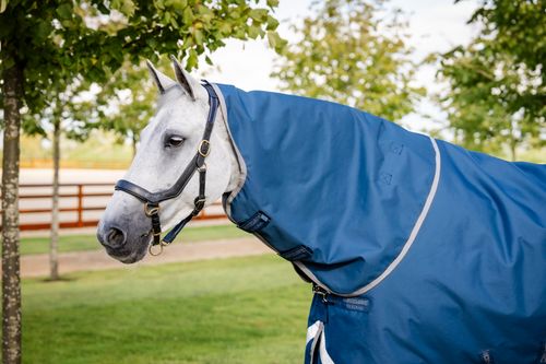 Horseware Ionic Therapy Turnout Hood 0g - Imperial Blue/Silver/Navy