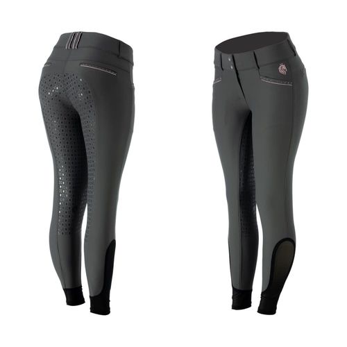Equinavia Women's Victoria Silicone Full Seat Breeches - Carbon Grey/Orchid Mist