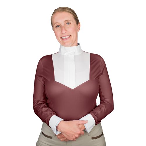 Ovation Women's Bib Front Long Sleeve Show Shirt - Warm Earth/SunKissed