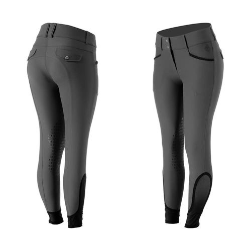 Equinavia Women's Madeleine Knee Patch Breeches - Carbon Grey/Black