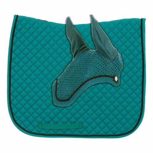 Equinavia Voss Dressage Saddle Pad and Bonnet Set - Turquoise