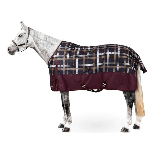 Horze Glasgow Fleece Lined Turnout Blanket - Checks Print Navy