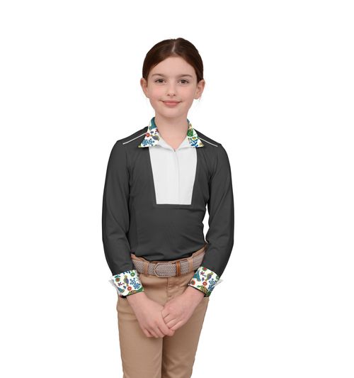 Chestnut Bay Kids' SkyCool Liberty Long Sleeve Show Shirt - Raven