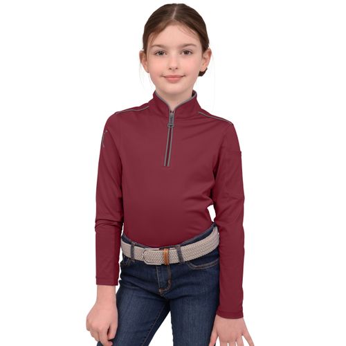 Chestnut Bay Kids' Performance Rider SkyCool Long Sleeve Shirt - Barn Red