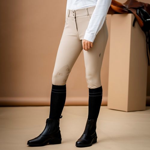 Alessandro Albanese Women's Aria Knee Patch Mid Rise Breeches - Beige