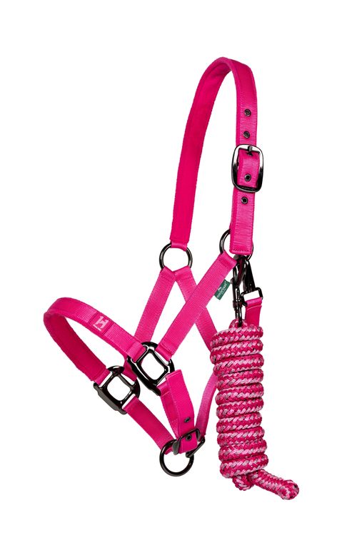 Horseware Newmarket Headcollar & Leadrope - Witney Pink