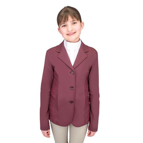 Ovation Kids' Mesh Hybrid Show Coat - Deepest Plum