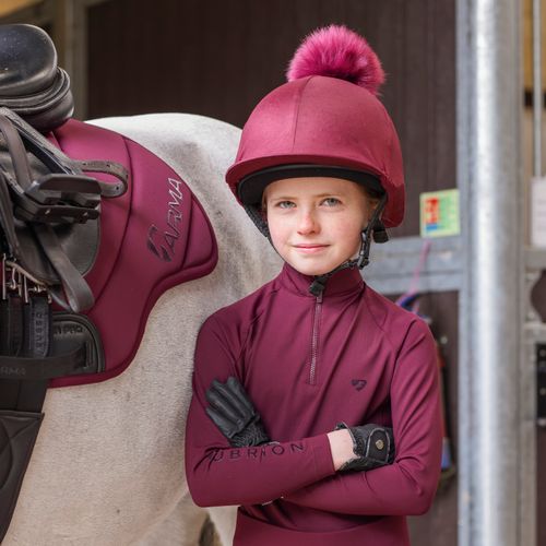 BARGAIN BARN: Shires Aubrion Kids' Eltar Base Layer - 11-12 years - Black Cherry