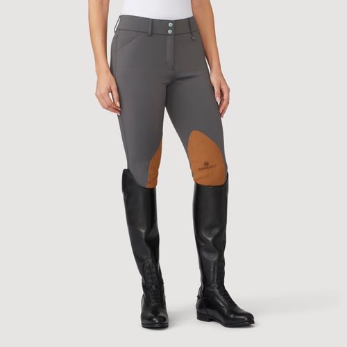 OPENBOX: Romfh Women's Willow Knee Patch Euroseat Breeches - 32 Regular - Classic Greystoke
