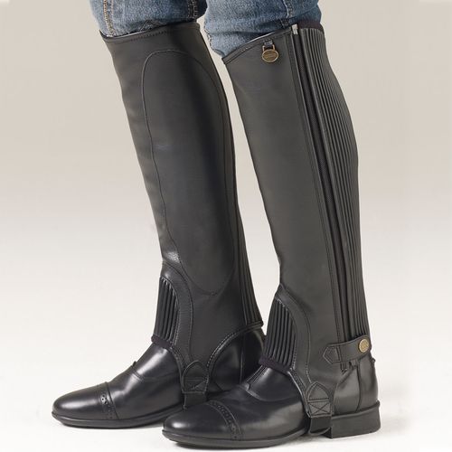 OPENBOX: Ovation Kids' EquiStretch II Half Chaps - 12-14 - Black