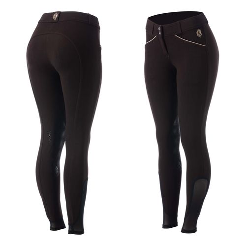BARGAIN BARN: Equinavia Women's Astrid Silicone Knee Patch Breeches - 34 - Coffee Brown